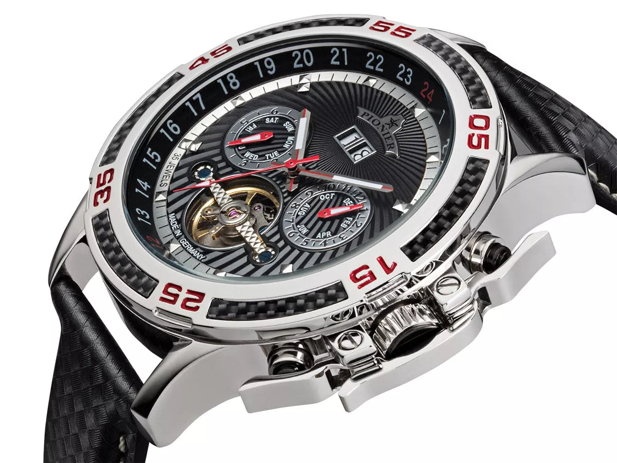 Amsterdam Automatic Calendar Watch by Pionier GM-515-1 |Silver|