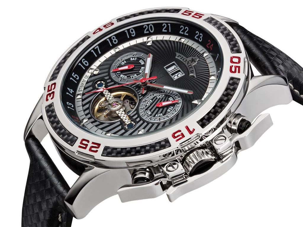 Amsterdam Automatic Calendar Watch by Pionier GM-515-1 |Silver|