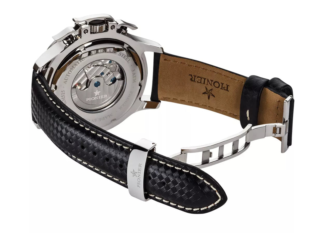 Amsterdam Automatic Calendar Watch by Pionier GM-515-1 |Silver|