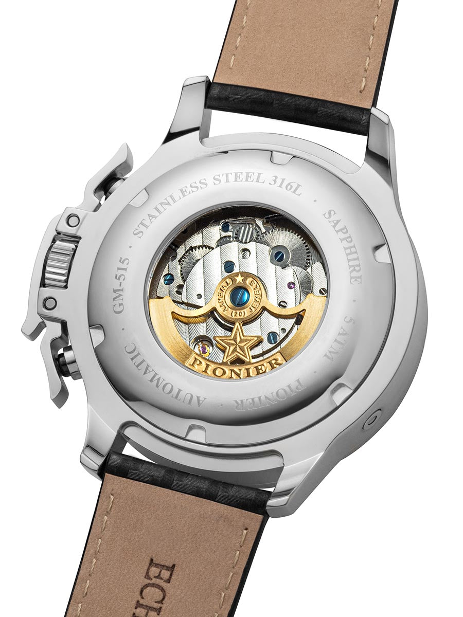 Amsterdam Automatic Calendar Watch by Pionier GM-515-1 |Silver|