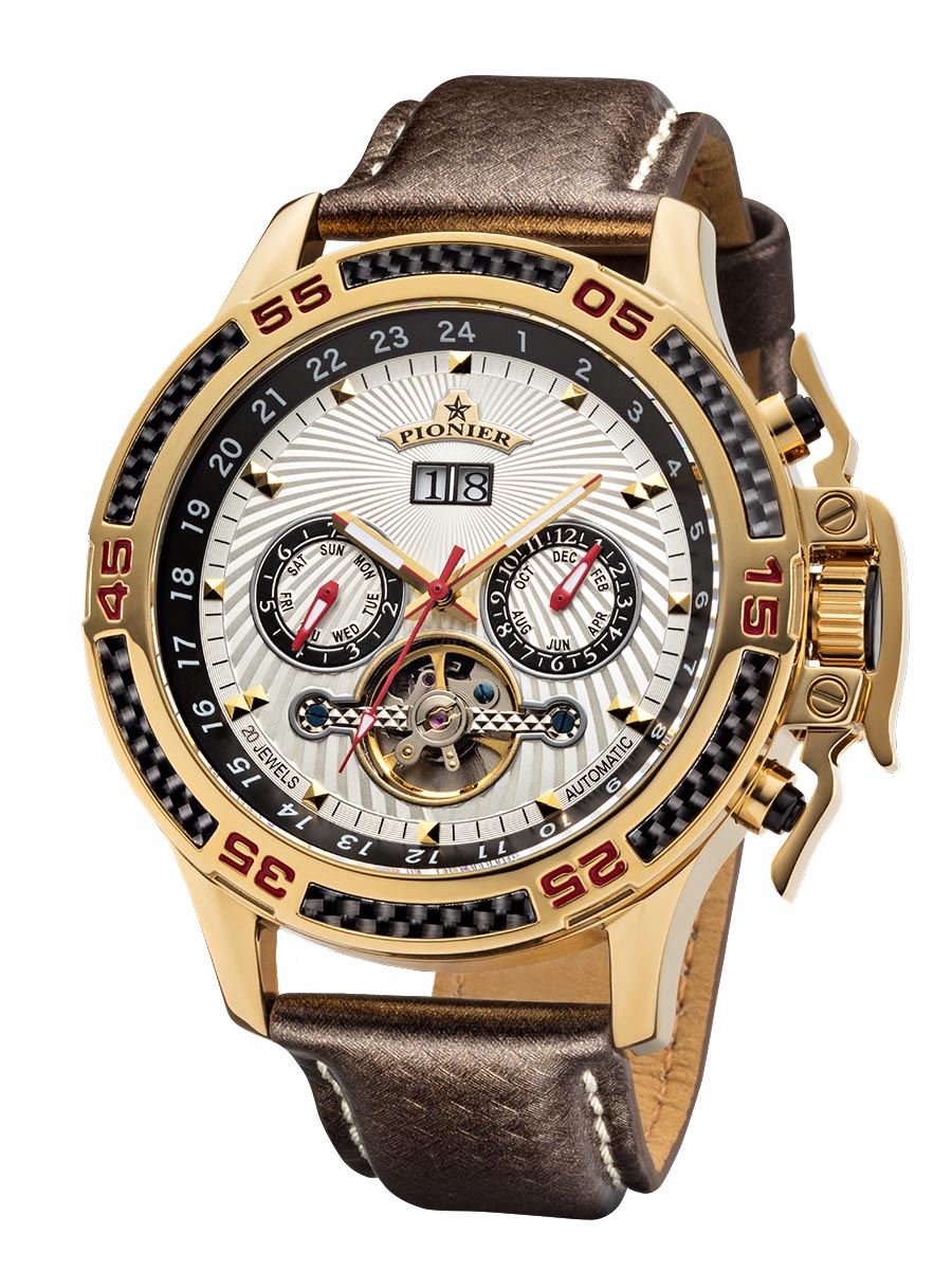 Amsterdam Automatic Calendar Watch by Pionier GM-515-2 |Gold|
