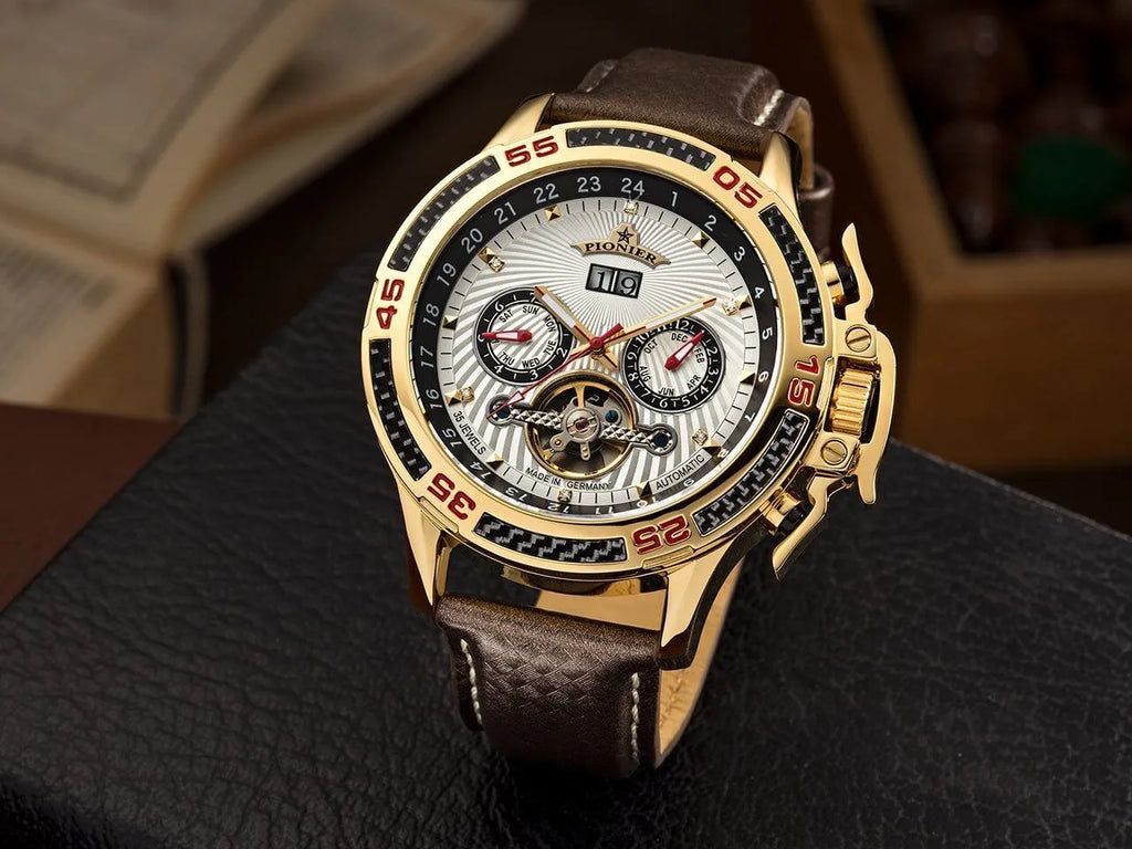 Amsterdam Automatic Calendar Watch by Pionier GM-515-2 |Gold|