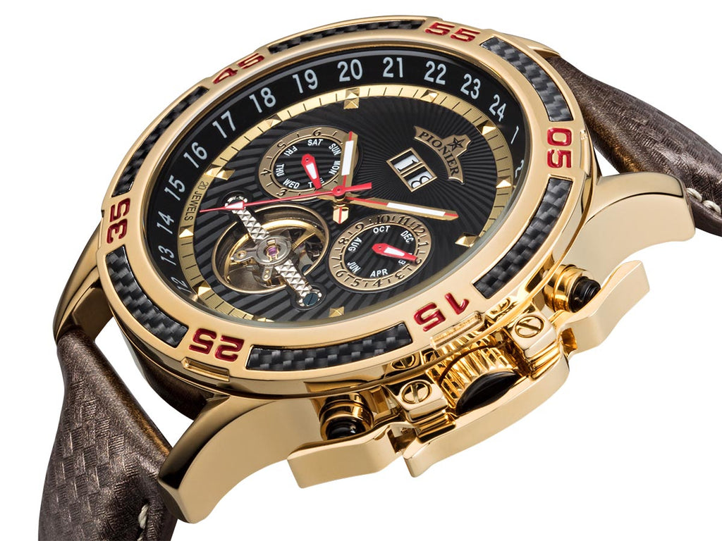 Amsterdam Automatic Calendar Watch by Pionier GM-515-3 |Gold|
