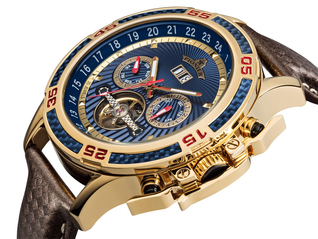 Amsterdam Automatic Calendar Watch by Pionier GM-515-4 |Gold|