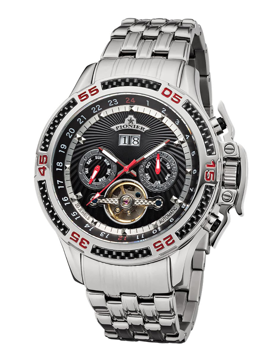 Amsterdam Automatic Calendar Watch by Pionier GM-515-7 |Silver|