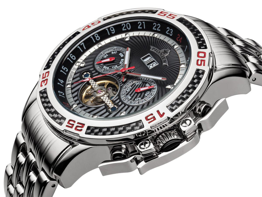 Amsterdam Automatic Calendar Watch by Pionier GM-515-7 |Silver|