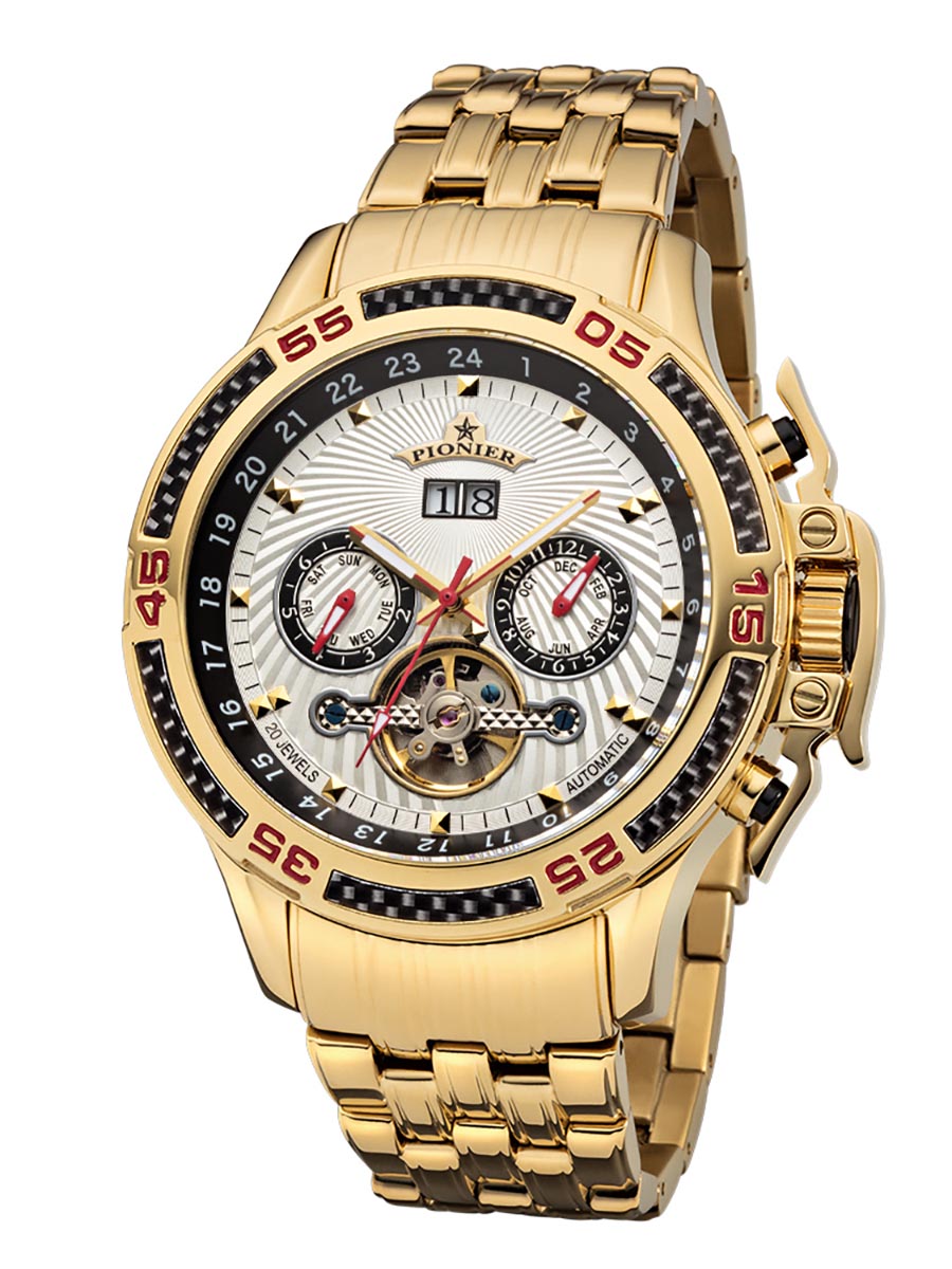 Amsterdam Automatic Calendar Watch by Pionier GM-515-8 |Gold|