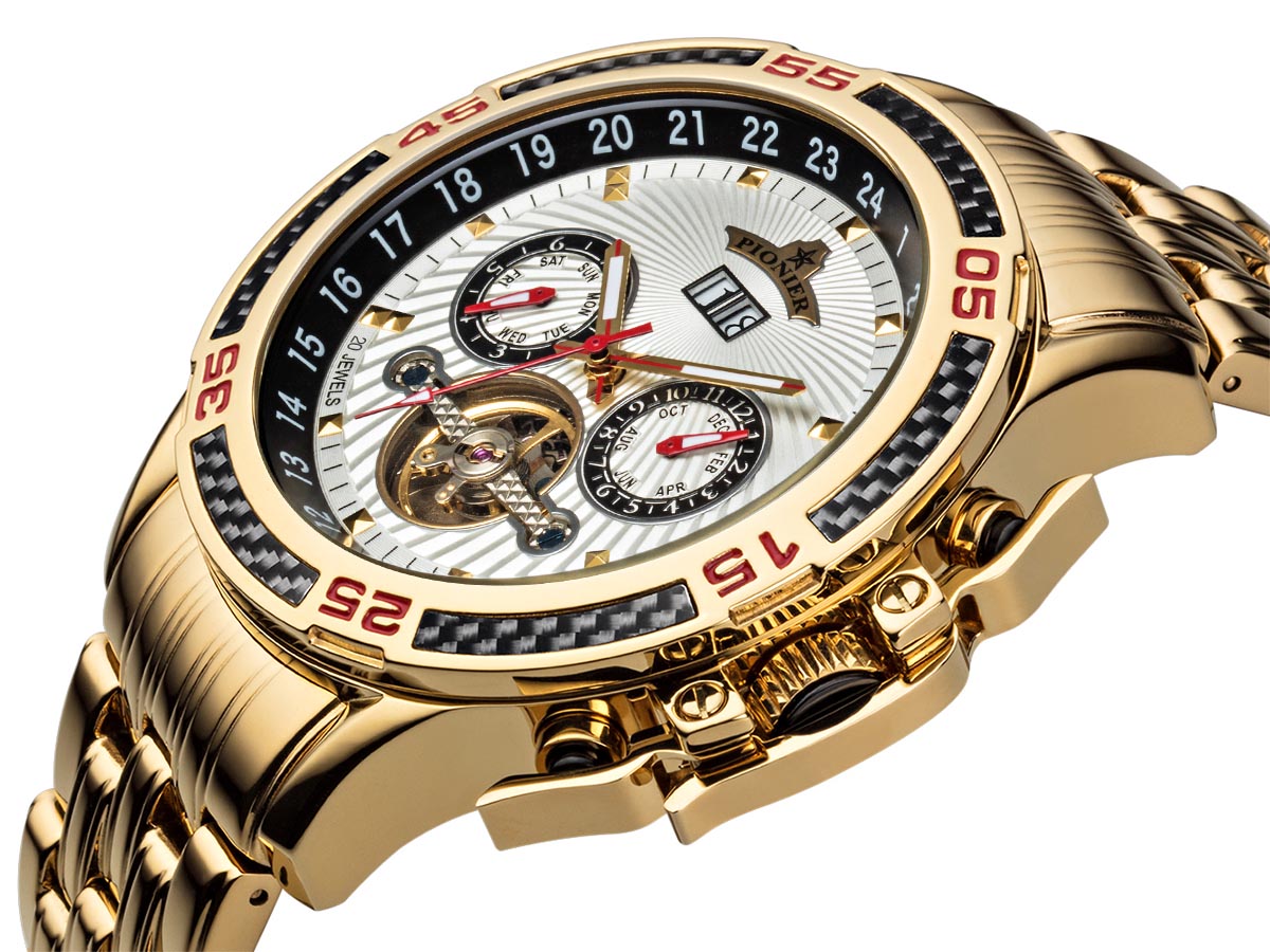 Amsterdam Automatic Calendar Watch by Pionier GM-515-8 |Gold|