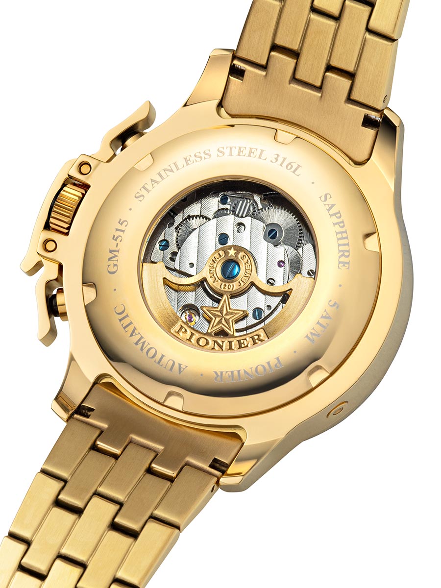 Amsterdam Automatic Calendar Watch by Pionier GM-515-10 |Gold|