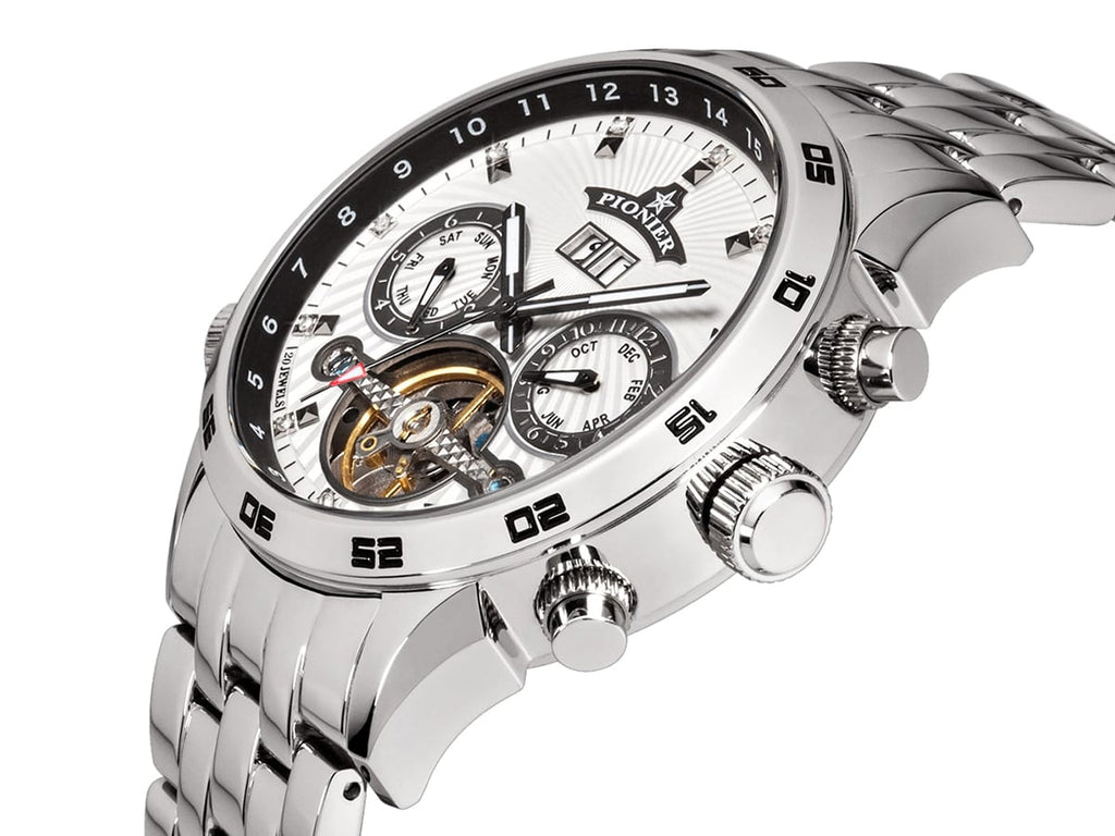 Automatic calendar Florida Diamonds by Pionier Germany GM-505-4 | Silver |
