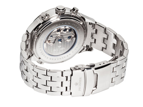Automatic calendar Florida Diamonds by Pionier Germany GM-505-5 | Silver |
