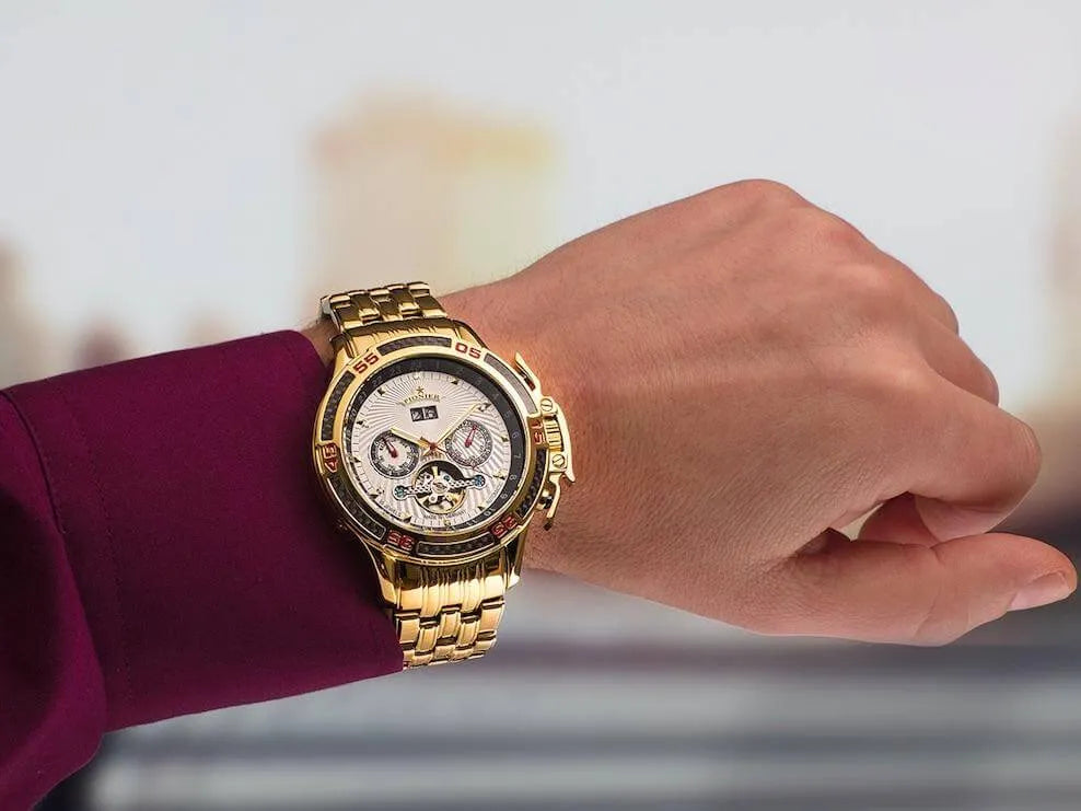 Amsterdam Automatic Calendar Watch by Pionier GM-515-8 |Gold|