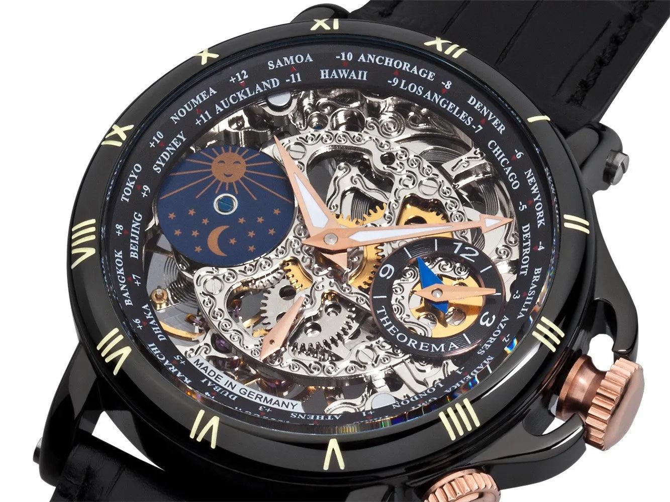 Dual-Time Sao Paulo GM-103-3  | Black | Theorema, Germany