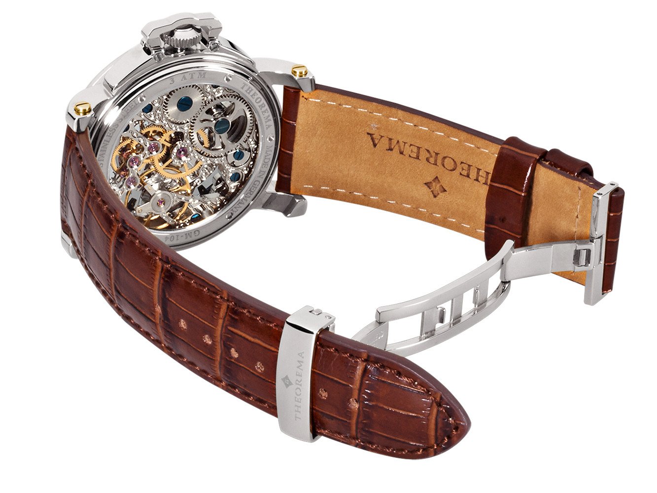 Dual-time Copacabana GM-104-4 |Silver| by Theorema, Germany