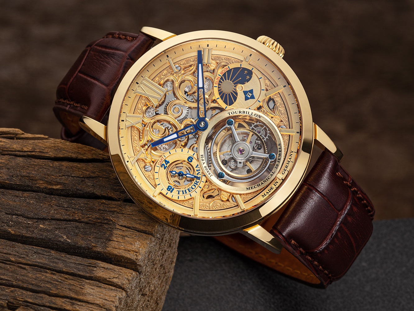 Limited Edition. Zürich Tourbillon by Theorema Germany - GM-901-2 |Gold| Handmade