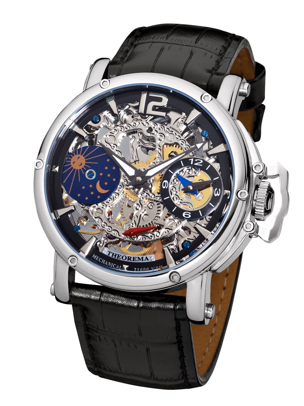 Dual-time Copacabana GM-104-1 |Silver| by Theorema, Germany
