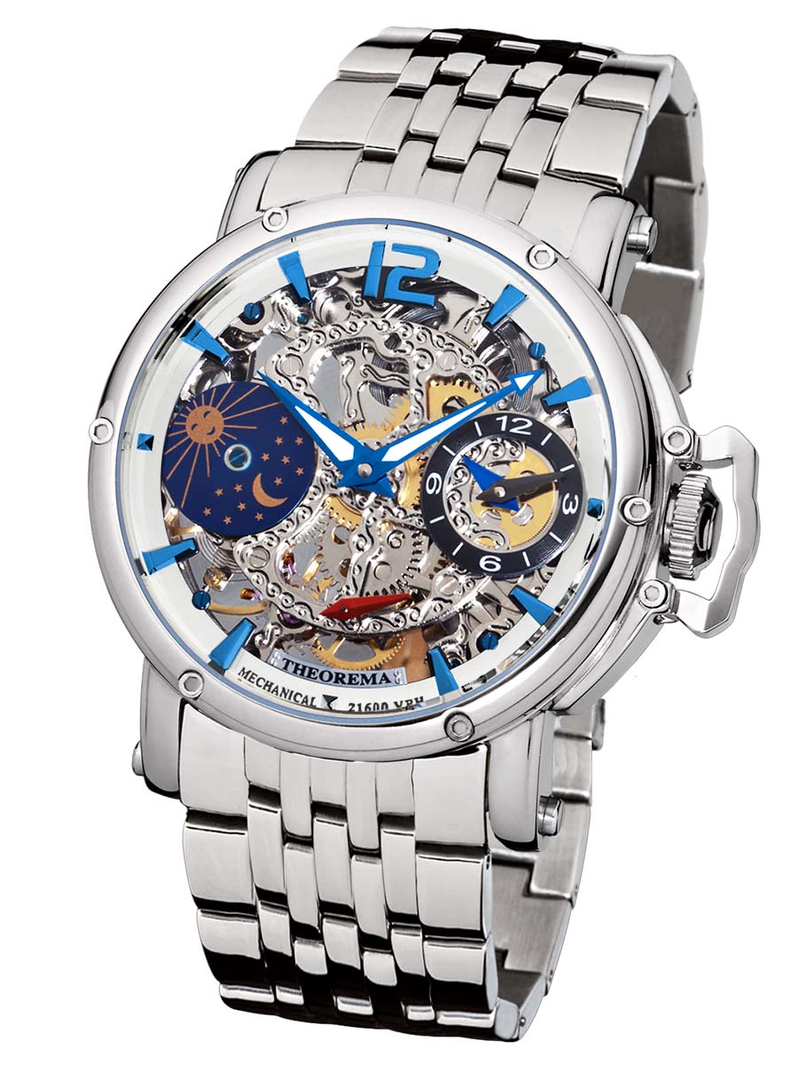 Dual-time Copacabana GM-104-6 |Silver| by Theorema, Germany