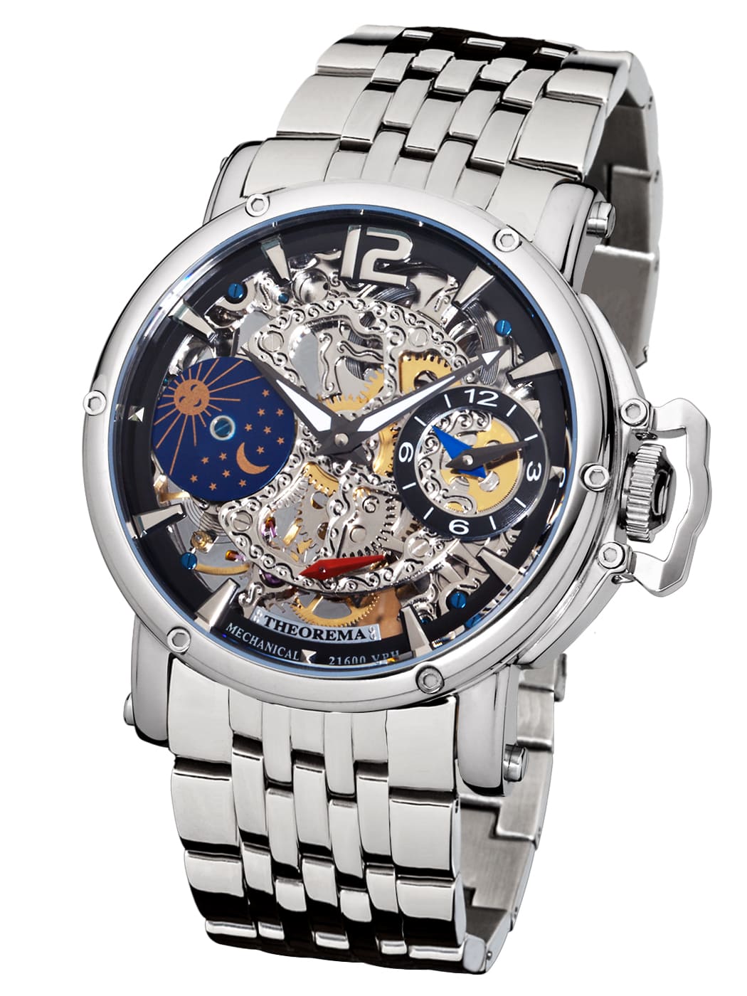 Dual-time Copacabana GM-104-7 |Silver| by Theorema, Germany