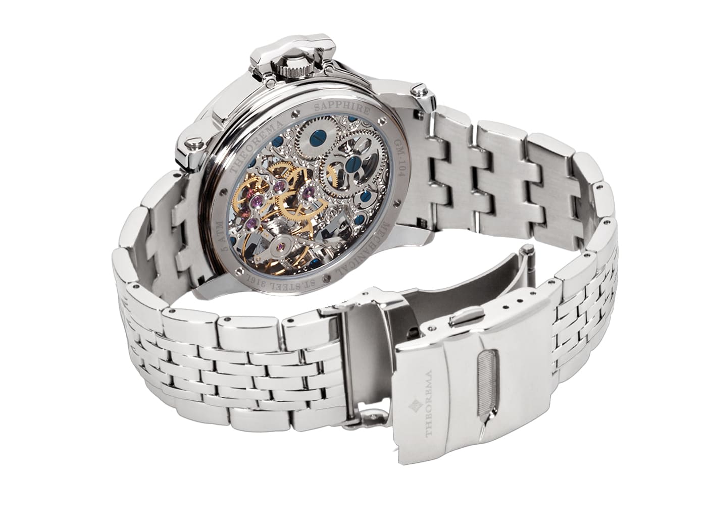 Dual-time Copacabana GM-104-7 |Silver| by Theorema, Germany