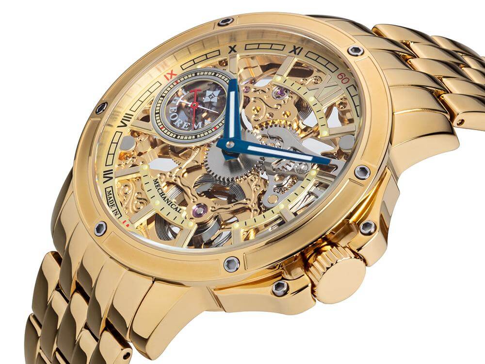 See-through skeleton Lagos by Theorema, Germany GM-113-9 |Gold|