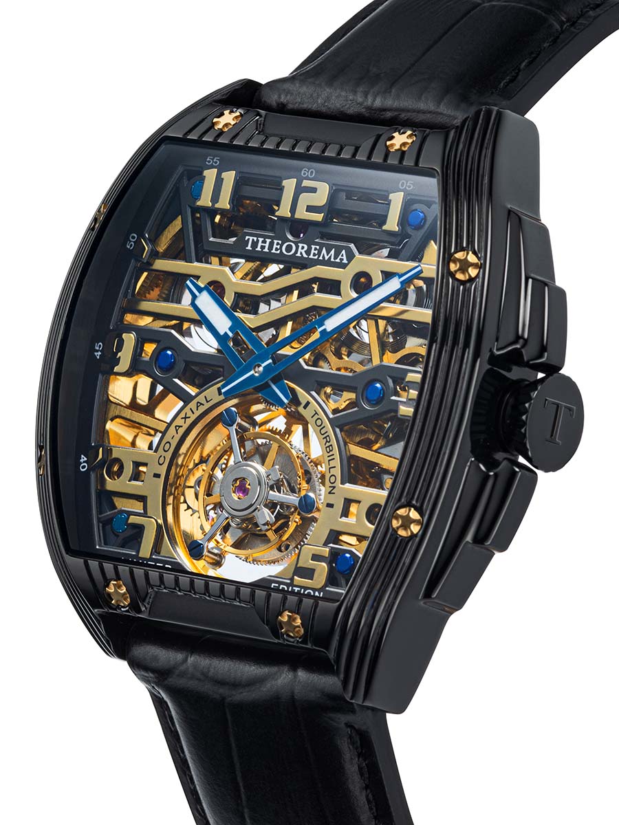 Limited Edition. Co-axial St. Moritz Tourbillon by Theorema Germany - GM-907-6 |Black|