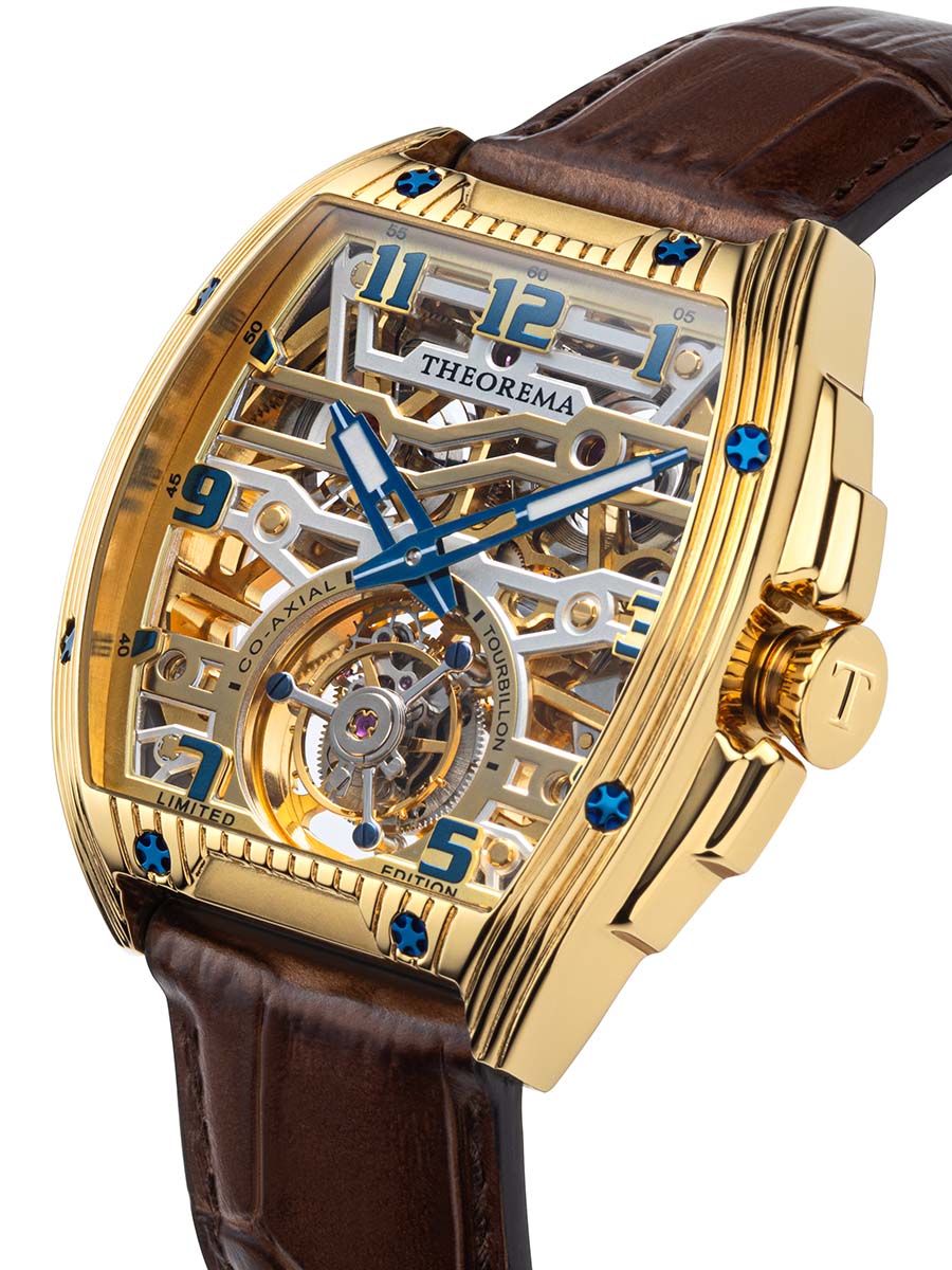 Limited Edition. Co-axial St. Moritz Tourbillon by Theorema Germany - GM-907-3 |Gold|
