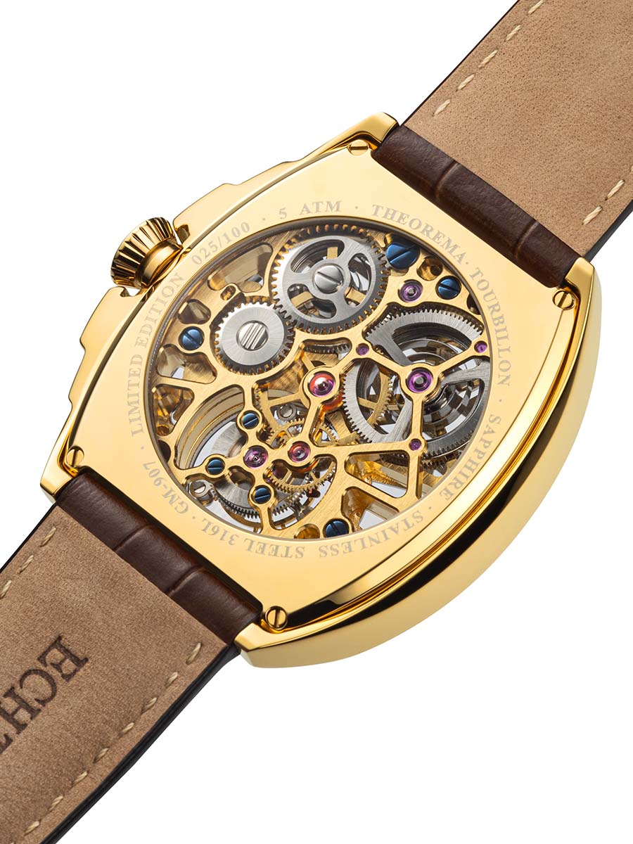 Limited Edition. Co-axial St. Moritz Tourbillon by Theorema Germany - GM-907-3 |Gold|