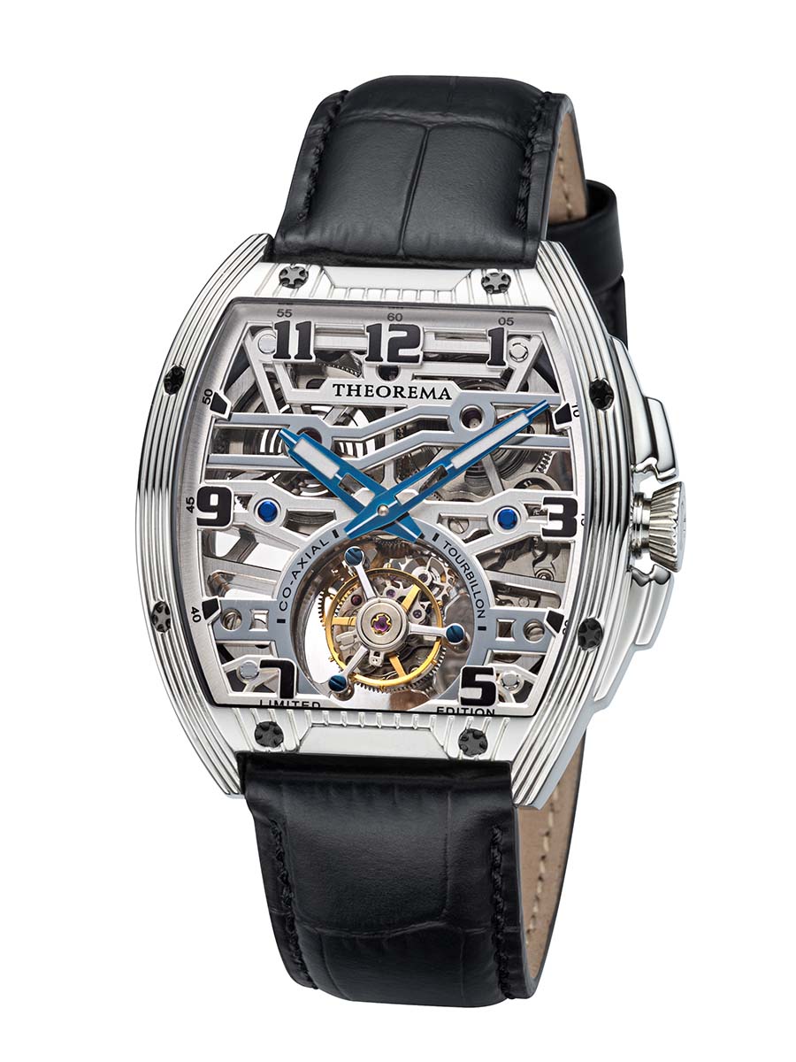 Limited Edition. Co-axial St. Moritz Tourbillon by Theorema Germany - GM-907-1 |Silver|
