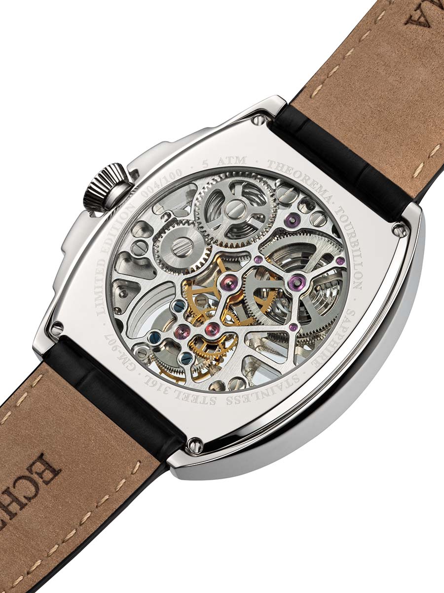 Limited Edition. Co-axial St. Moritz Tourbillon by Theorema Germany - GM-907-1 |Silver|