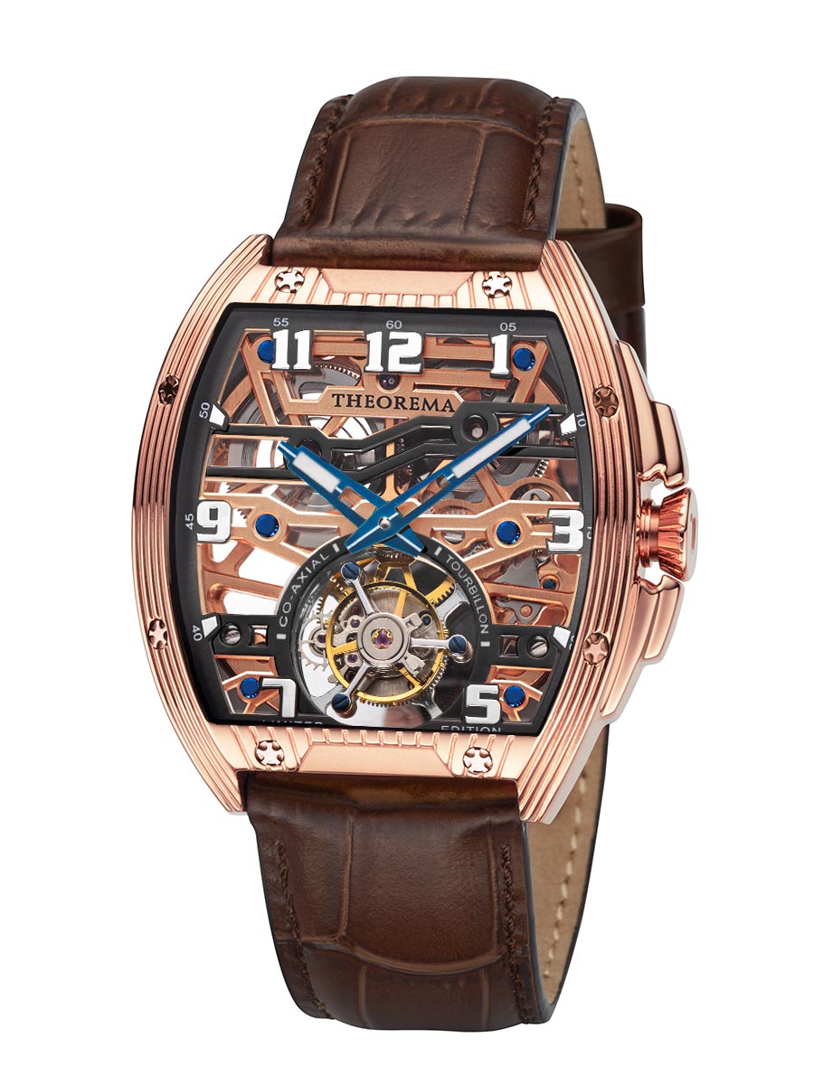 Limited Edition. Co-axial St. Moritz Tourbillon by Theorema Germany - GM-907-5 |Rose|