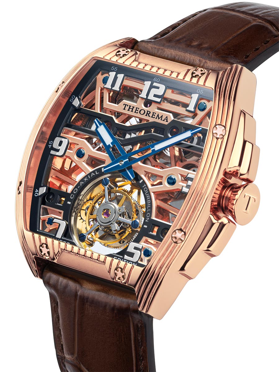 Limited Edition. Co-axial St. Moritz Tourbillon by Theorema Germany - GM-907-5 |Rose|