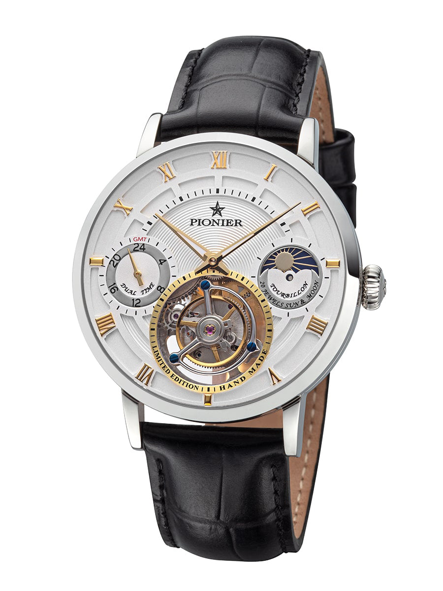 Handmade Lausanne Tourbillon by Pionier Germany - GM-905-1 |Silver|