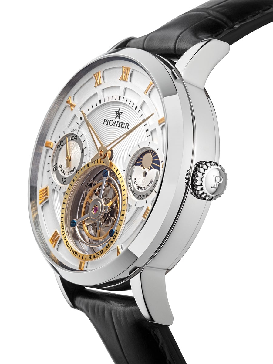 Handmade Lausanne Tourbillon by Pionier Germany - GM-905-1 |Silver|