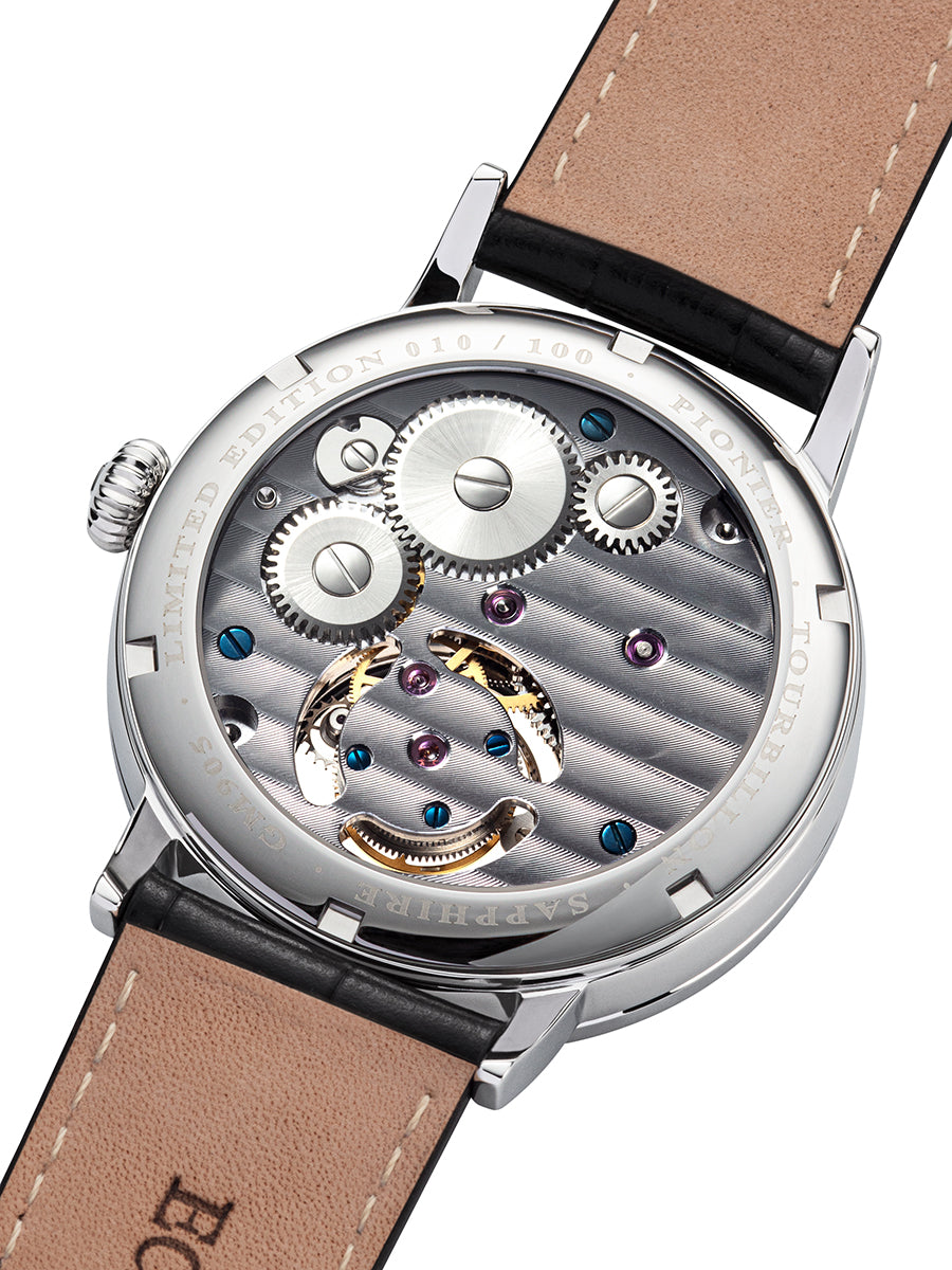 Handmade Lausanne Tourbillon by Pionier Germany - GM-905-1 |Silver|